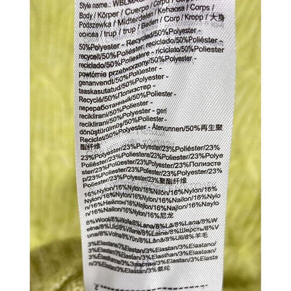 WB WithBlack Yellow WBLMAGARET LS Cable Pullover Sweater Balloon Sleeve Large - Picture 5 of 6